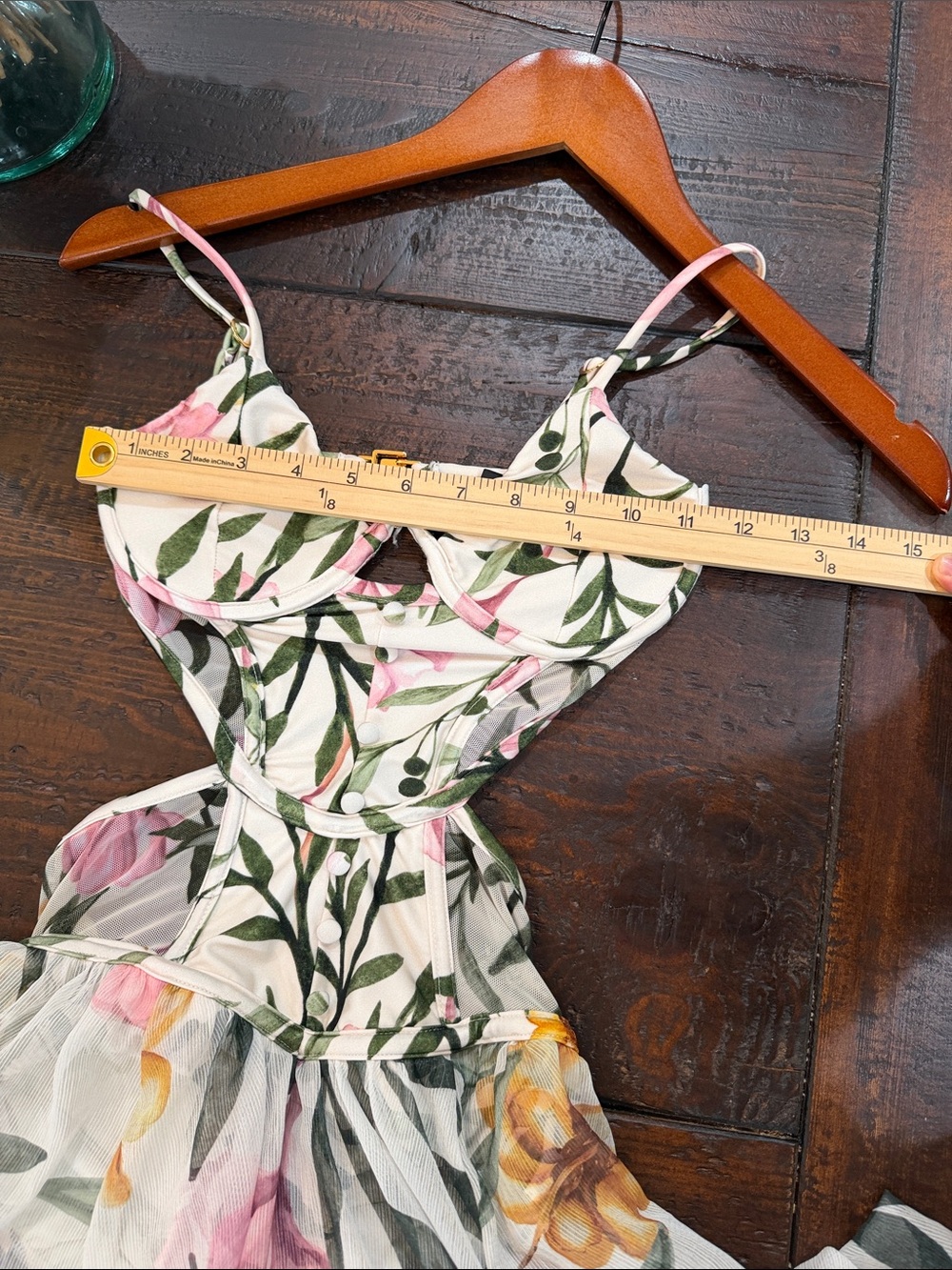PatBo Cutout Maxi Dress Tropical Floral Bodysuit 2 - Picture 8 of 15